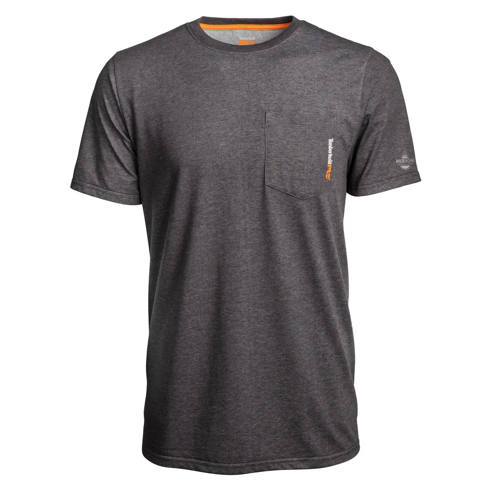 BASE PLATE BLENDED SHORT SLEEVE T-SHIRT - 013-Dark Charcoal Heather | Timberland PRO TB0A1HNS