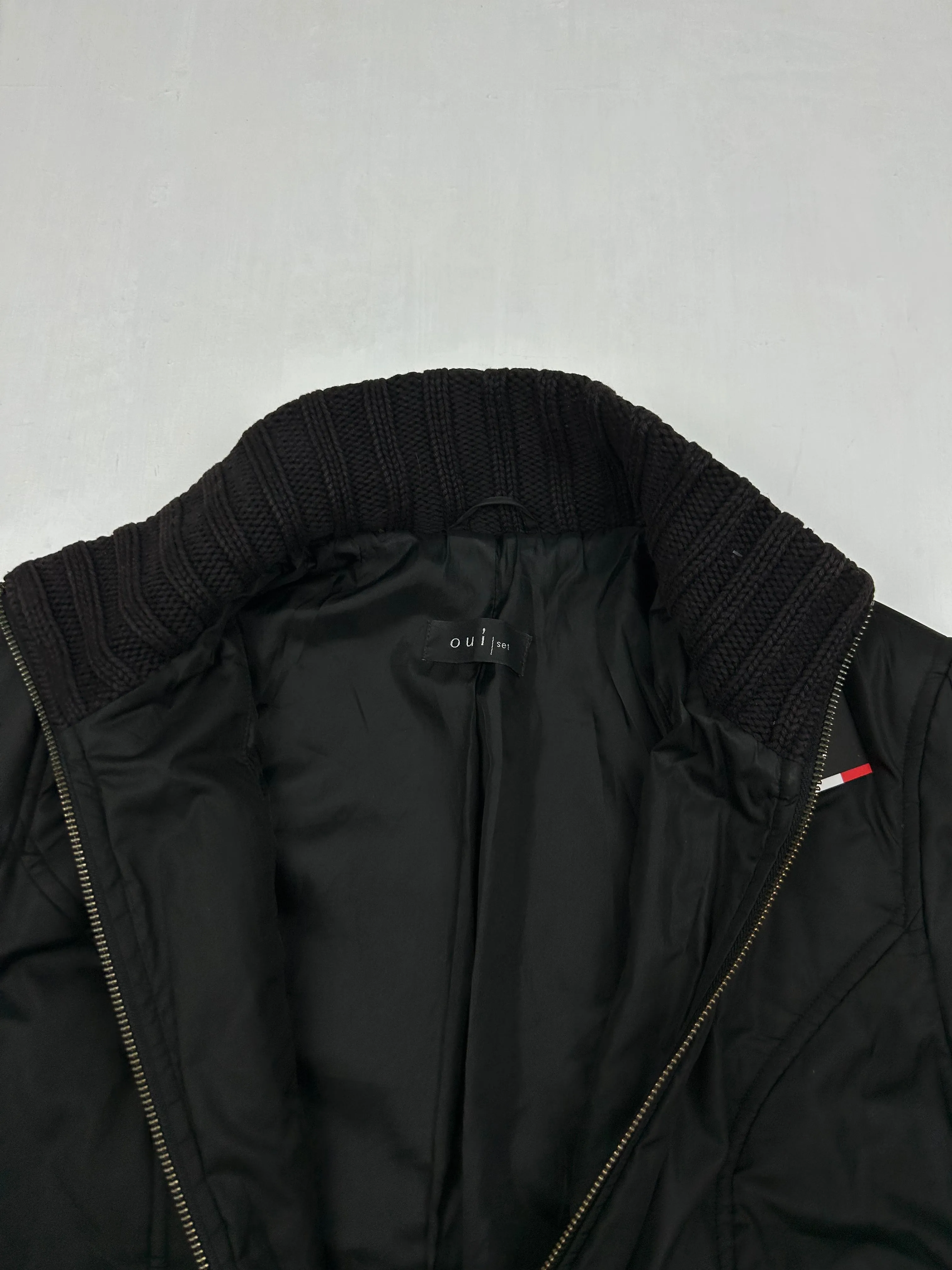 Black brand new duck down winter puffer biker jacket (M)