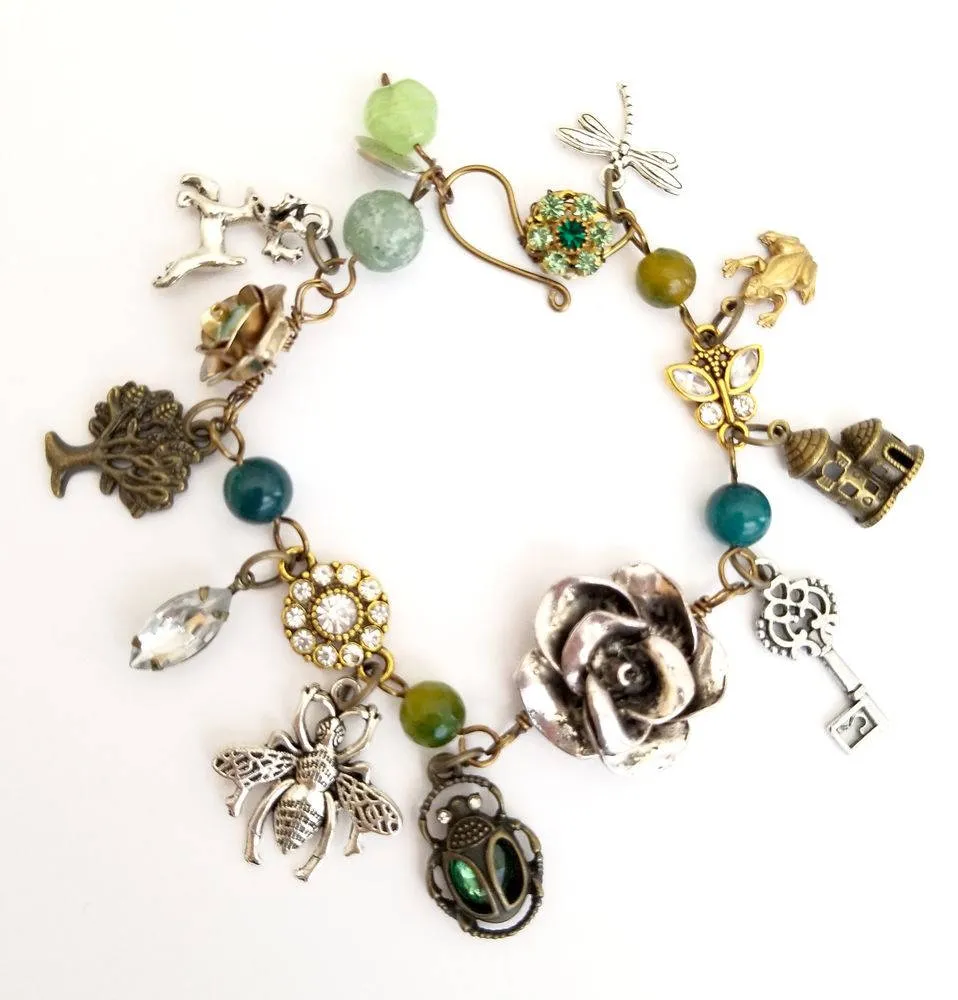 Fairytale Forest Bracelet in Green Renaissance Adjustable Length Fantasy Woodland