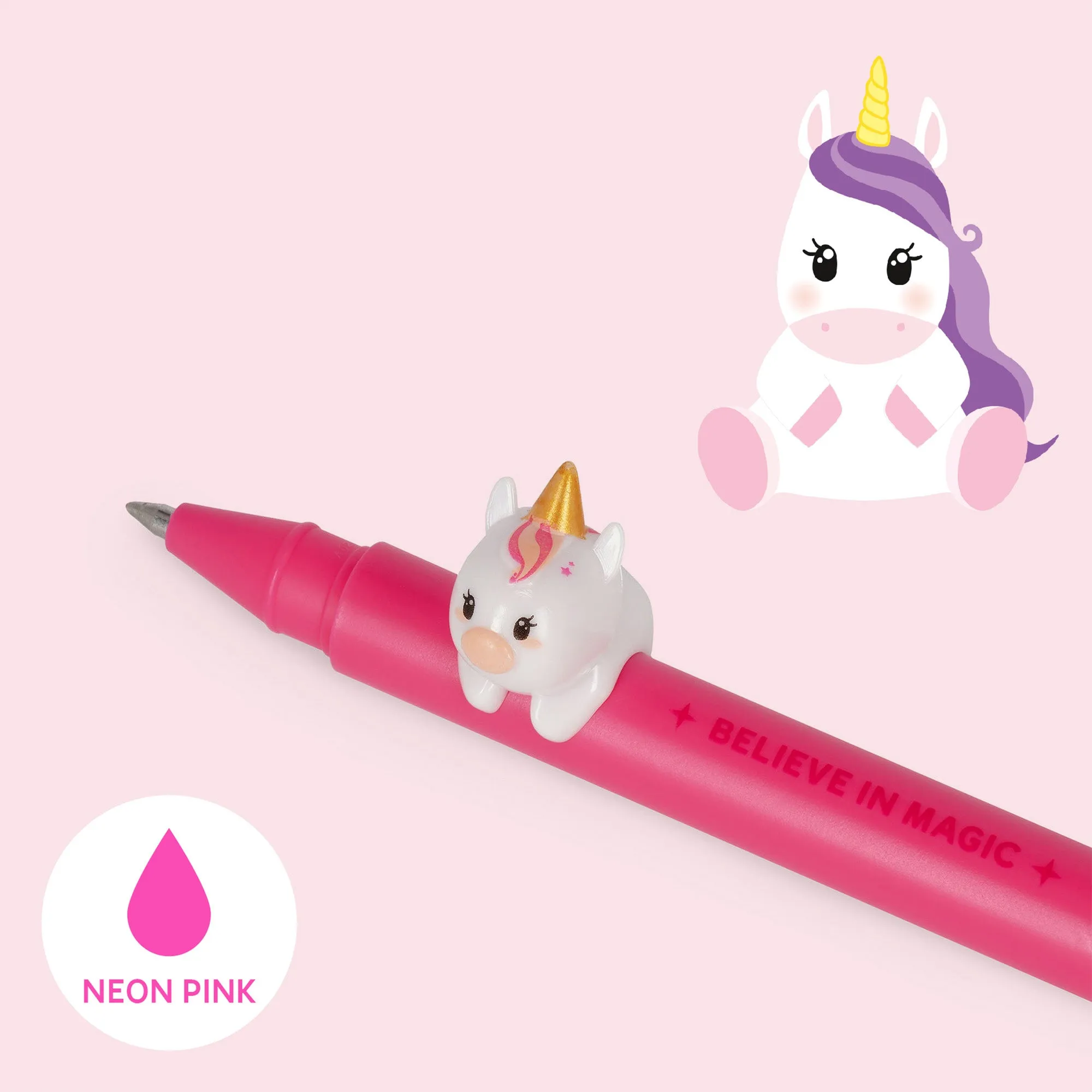 Gel Pen with Unicorn Decoration