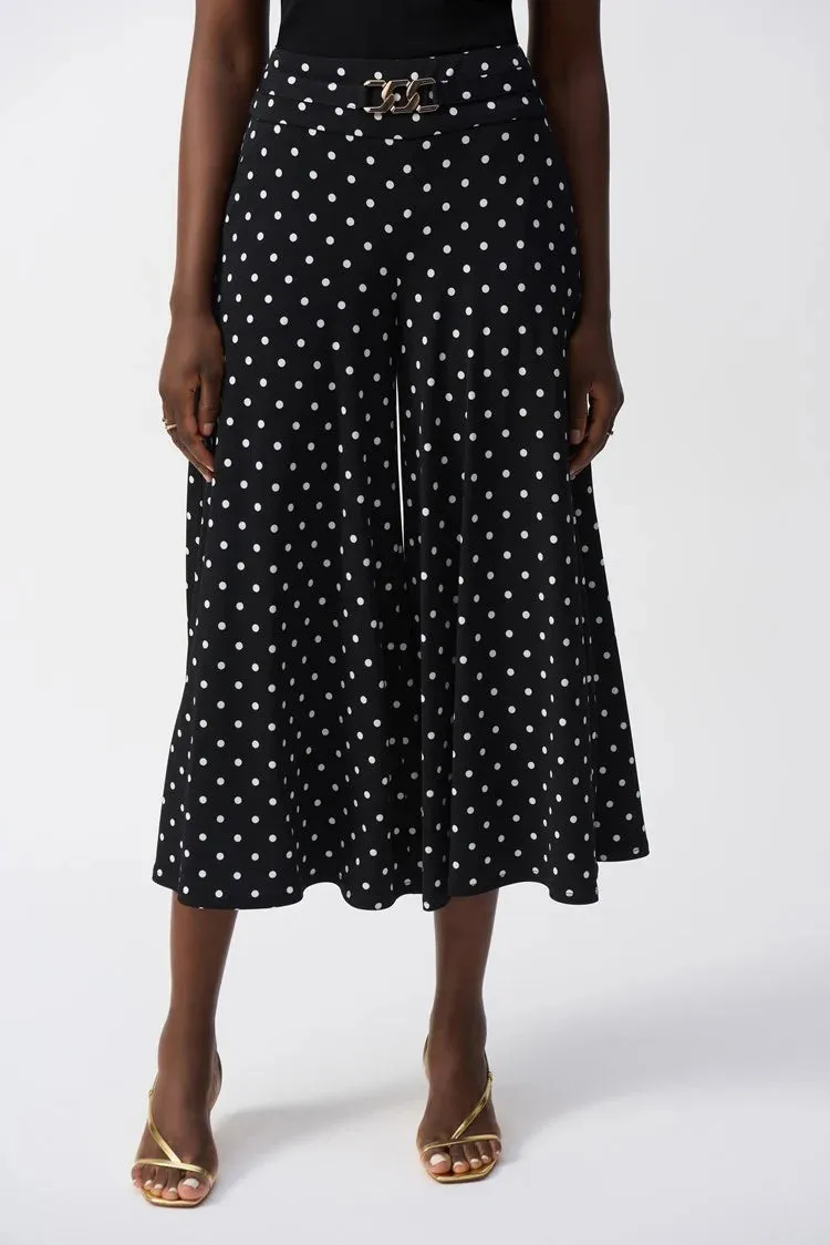 Joseph Ribkoff Pull-On Culotte Pant  251040  Black/Vanilla