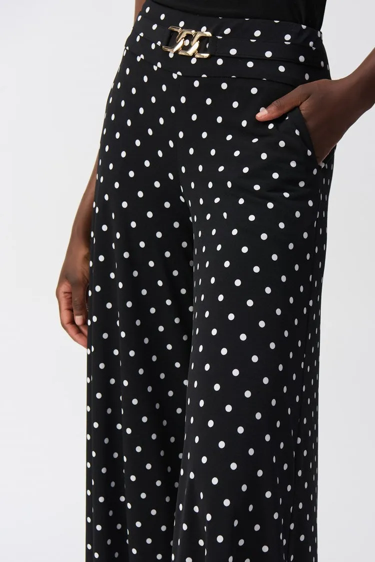 Joseph Ribkoff Pull-On Culotte Pant  251040  Black/Vanilla