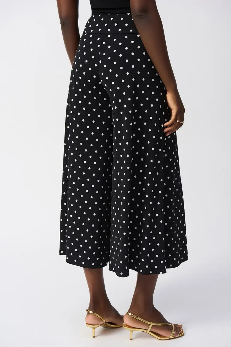 Joseph Ribkoff Pull-On Culotte Pant  251040  Black/Vanilla