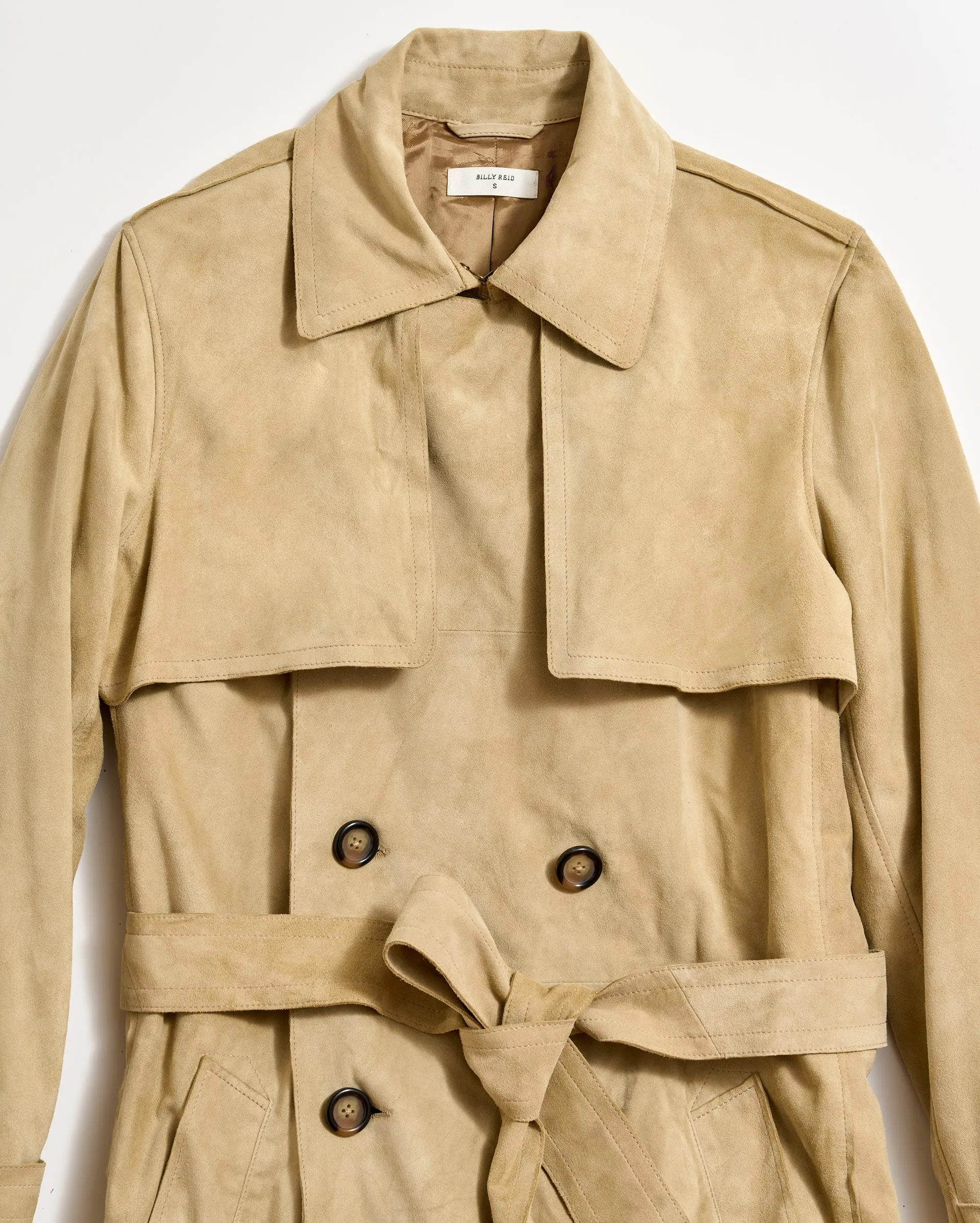 Long Suede Trench Coat