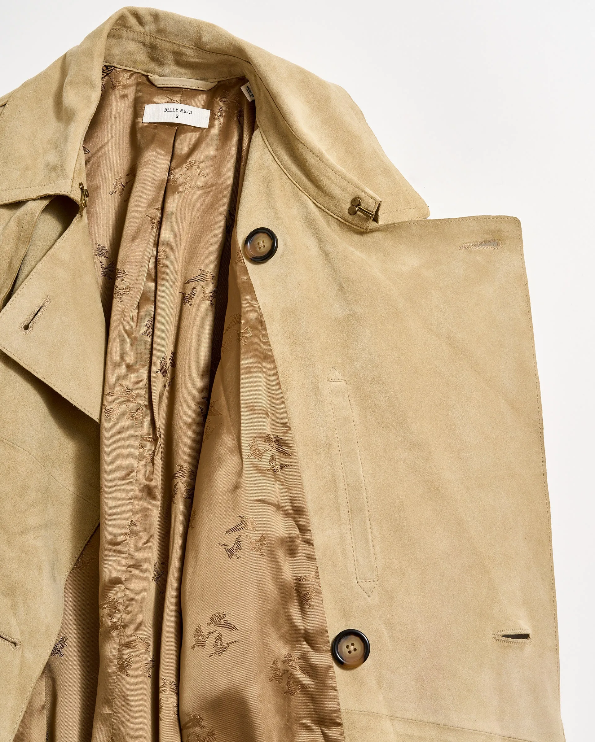 Long Suede Trench Coat