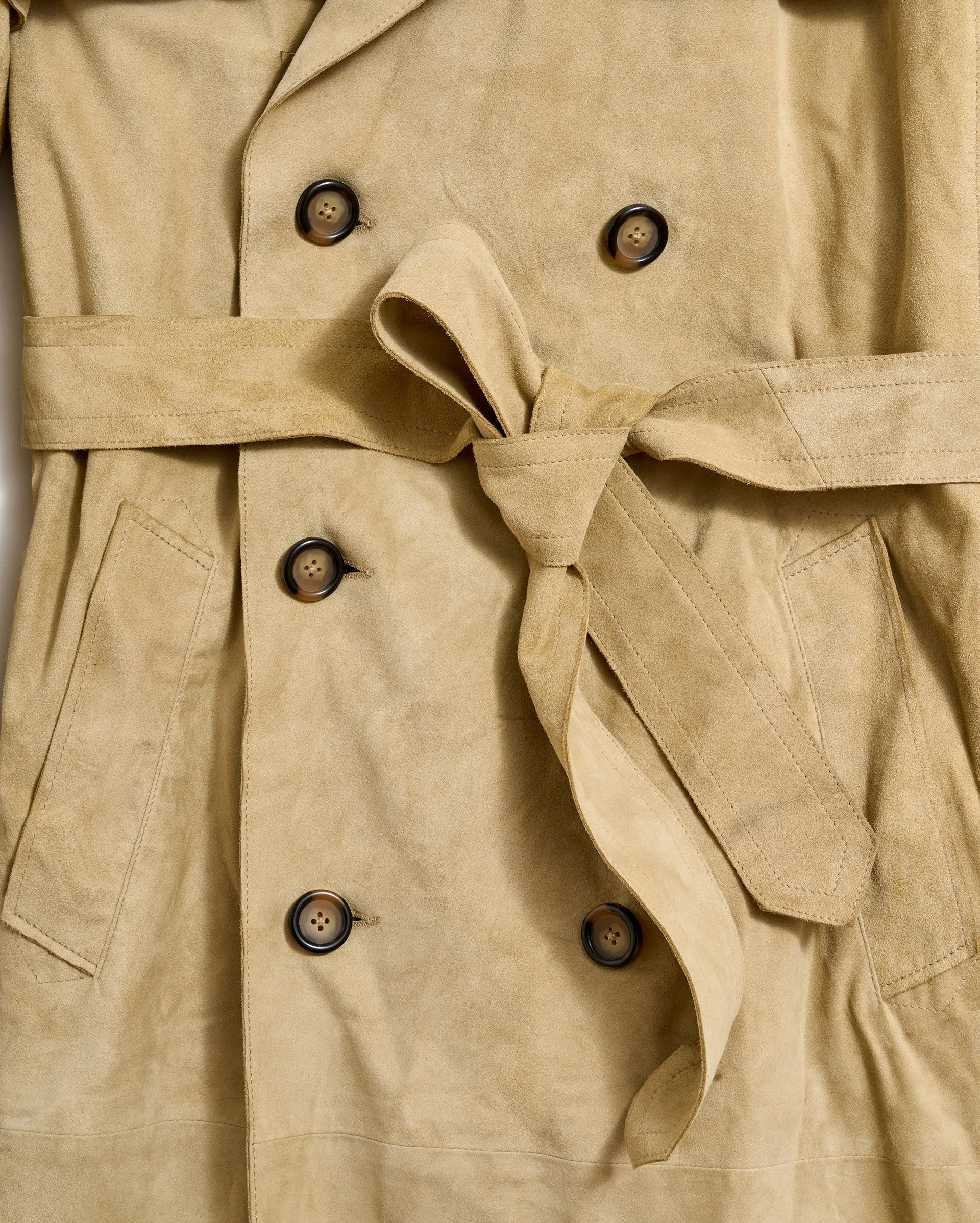 Long Suede Trench Coat