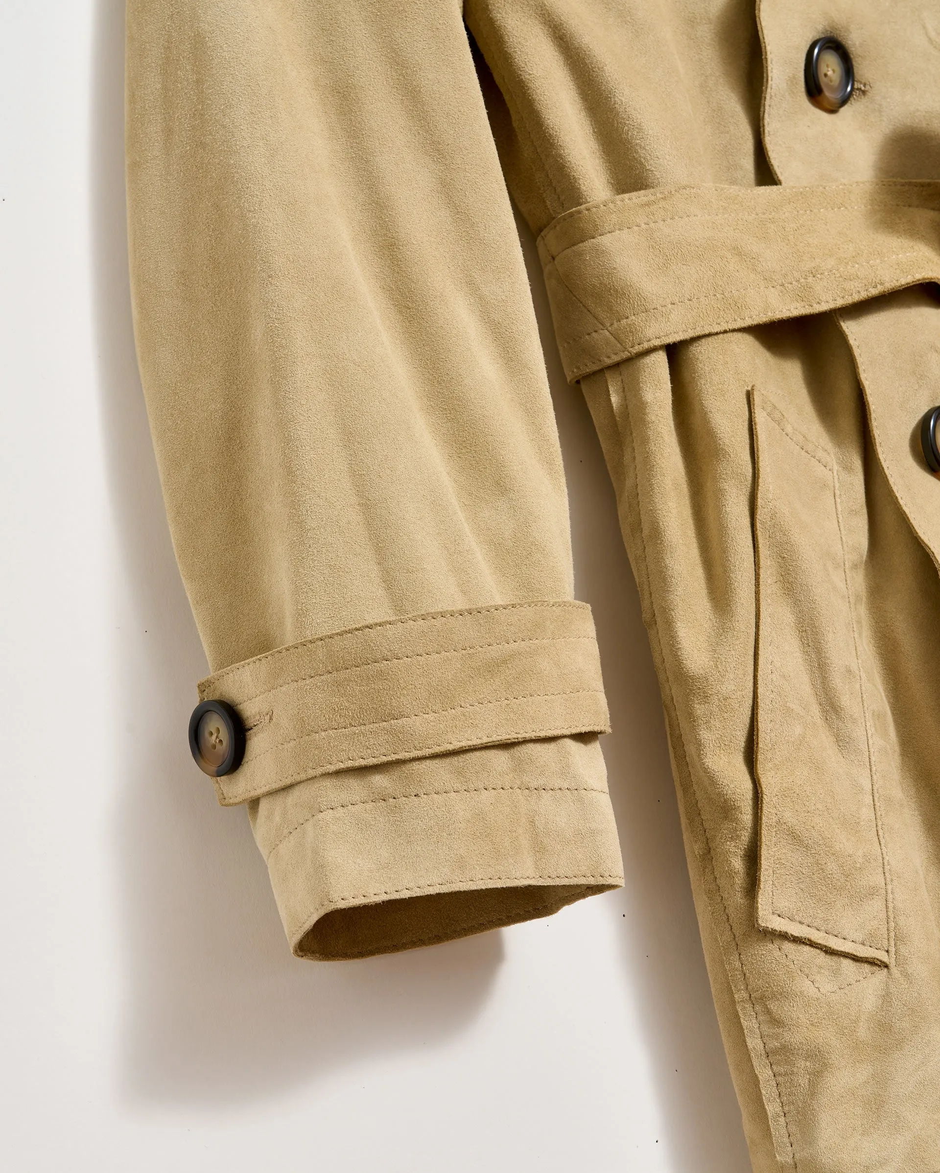Long Suede Trench Coat