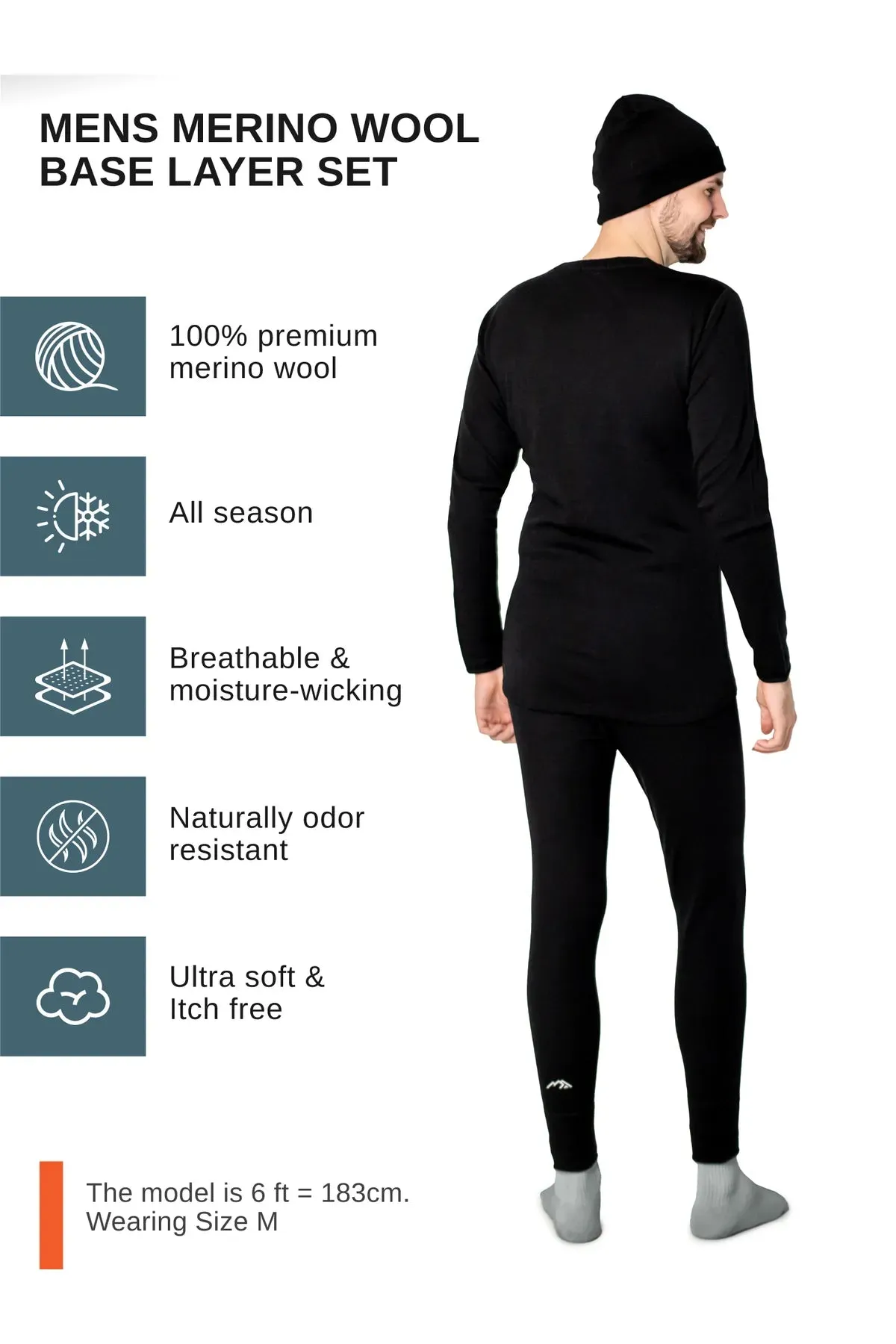 Men's Black Set   Black Beanie