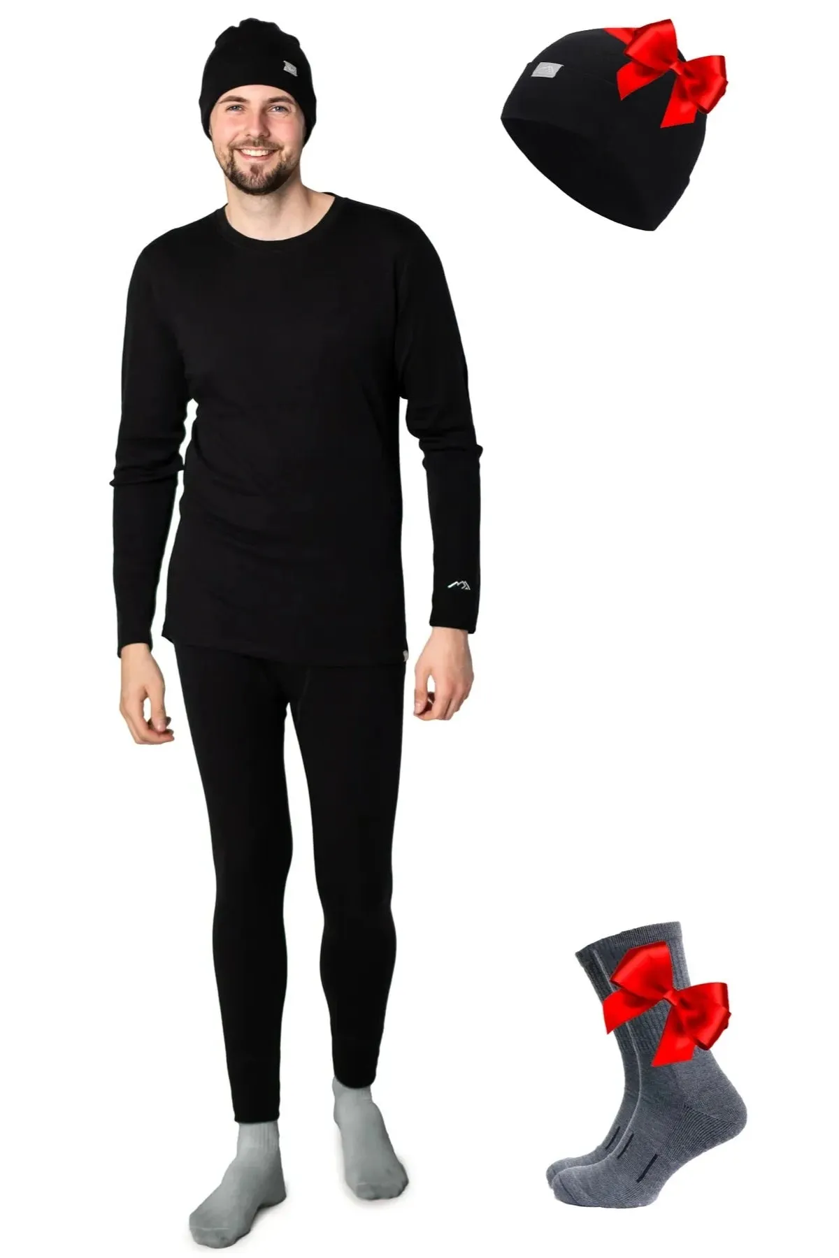 Men's Black Set   Black Beanie