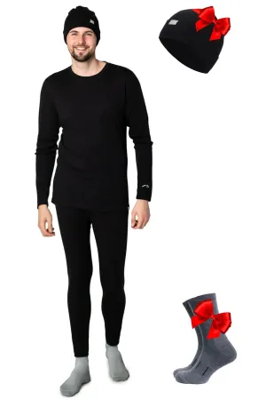 Men's Black Set   Black Beanie