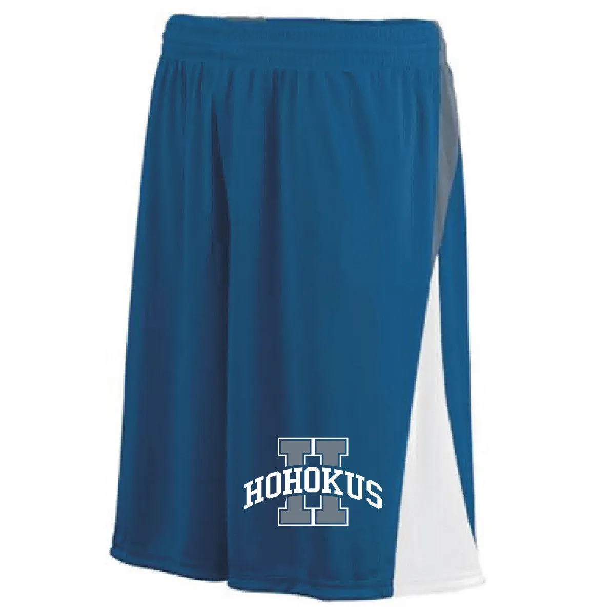 MOISTURE WICKING SHORTS w/POCKETS / NAVY w/GRAY & WHITE TRIM