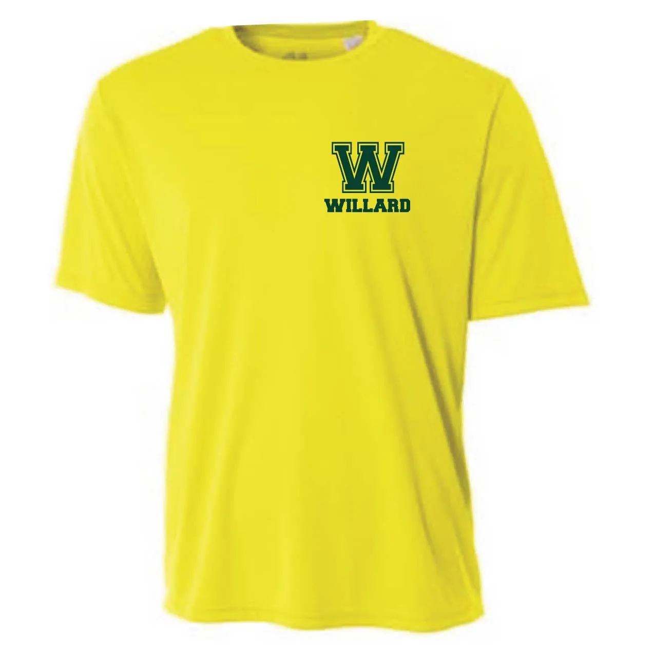 MOISTURE WICKING T-Shirt <br>NEON YELLOW with GREEN INK