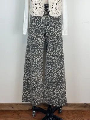 Mya Leopard Print Wide Leg Pant