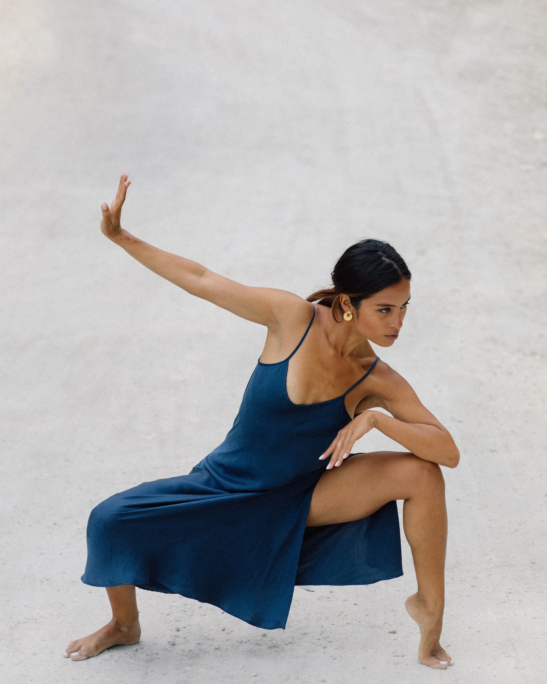 Scarlette Silk Dress - Indigo