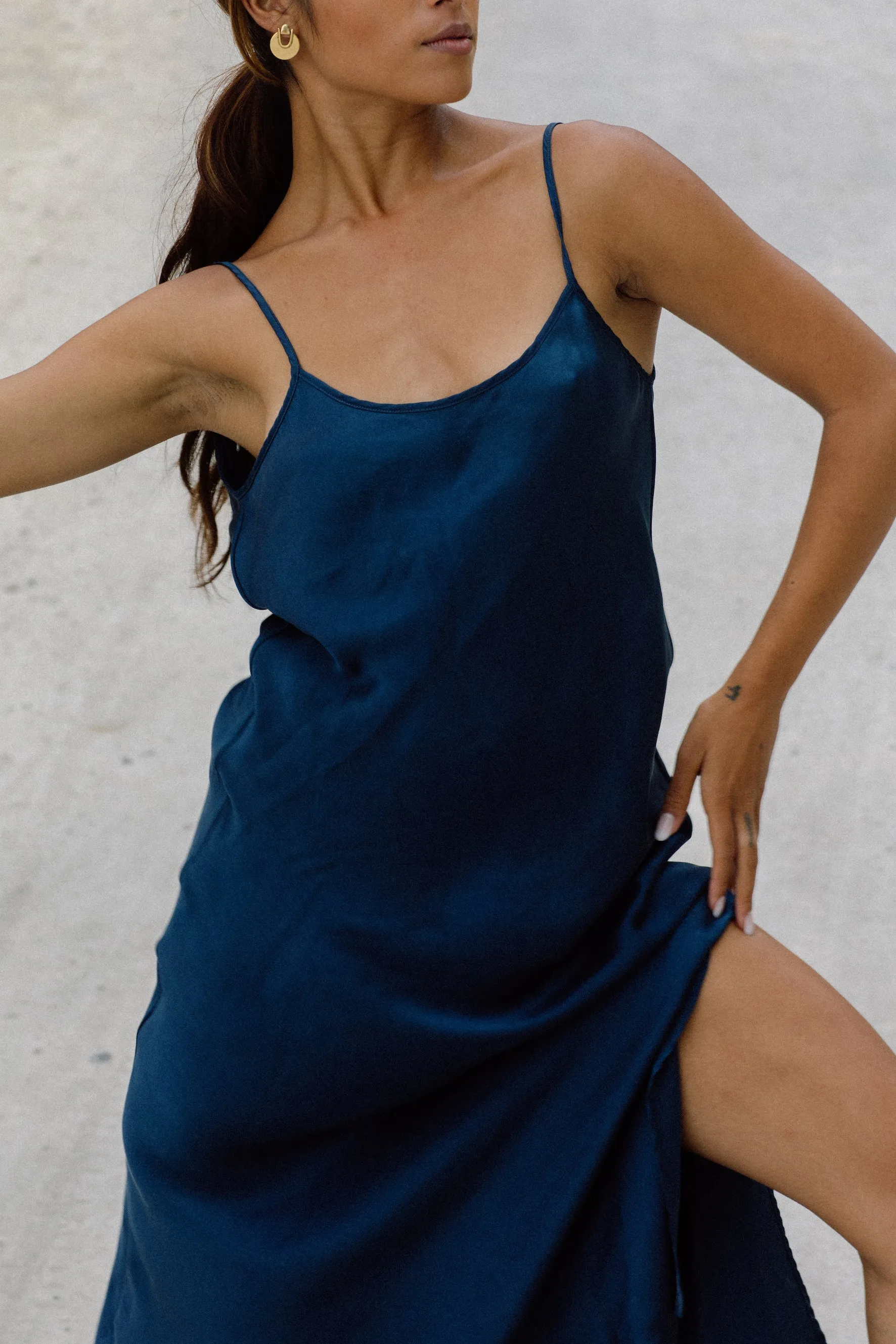 Scarlette Silk Dress - Indigo